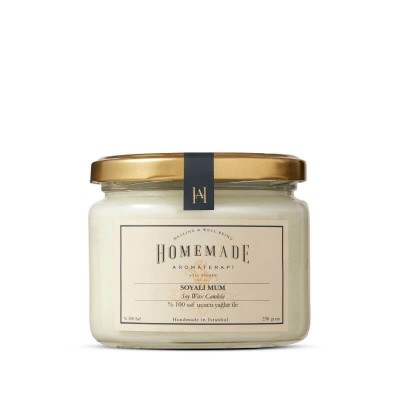 Limon & Itır Soyalı Mum (Büyük) - Homemade Aromaterapi Limon & Itır Soyalı Mum (Büyük)