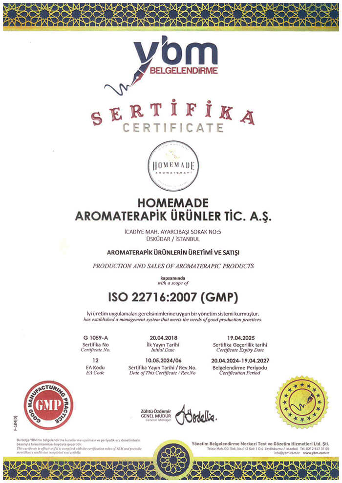 Sertifikalarımız | Homemade Aromaterapi Sertifikalarımız