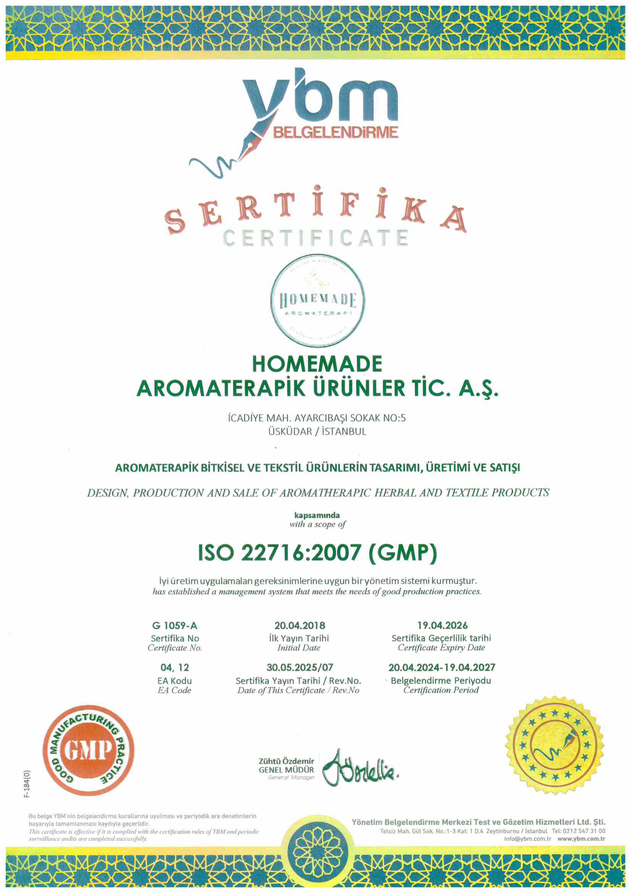 Sertifikalarımız